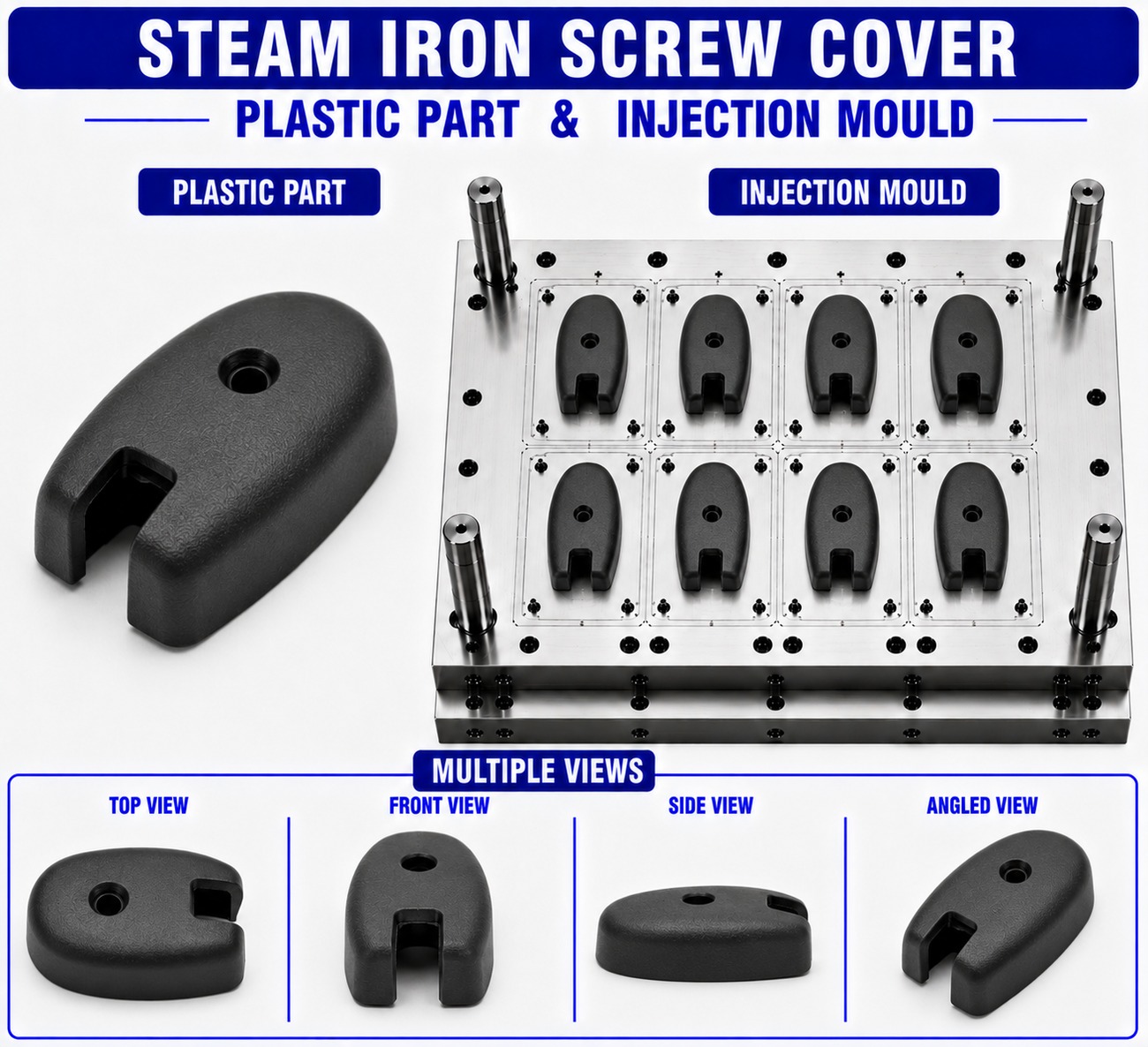Steam Iron Plastic Screw Cover Mould and Moulding Service